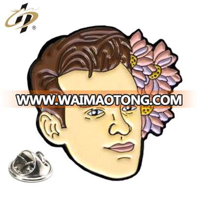 Promotion custom enamel pin name metal button badge