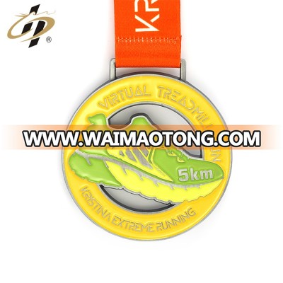 Make your own logo 5KM marathon running metal medal