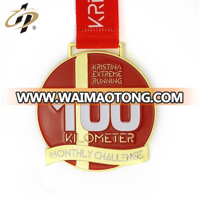 China metal products custom 100 KM marathon medals