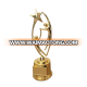 2018 Promotional metal alloy custom your own logo award metal gold trophy